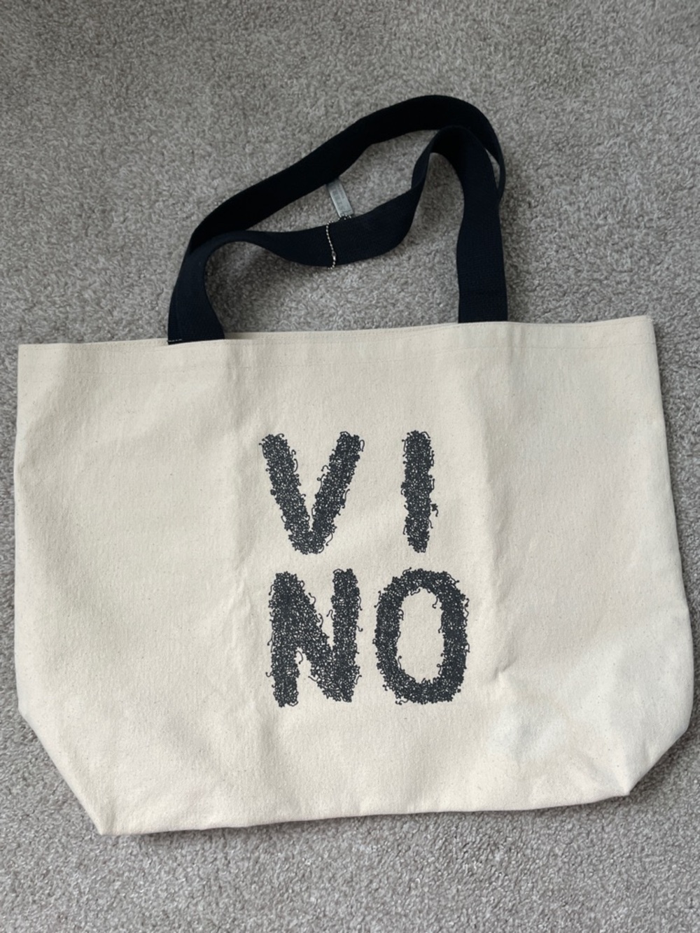 Sterling Vineyards, Napa Valley Canvas Tote Bag with Black Graphic and Straps.